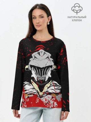 Лонгслив женский. Хлопок / Goblin Slayer stains