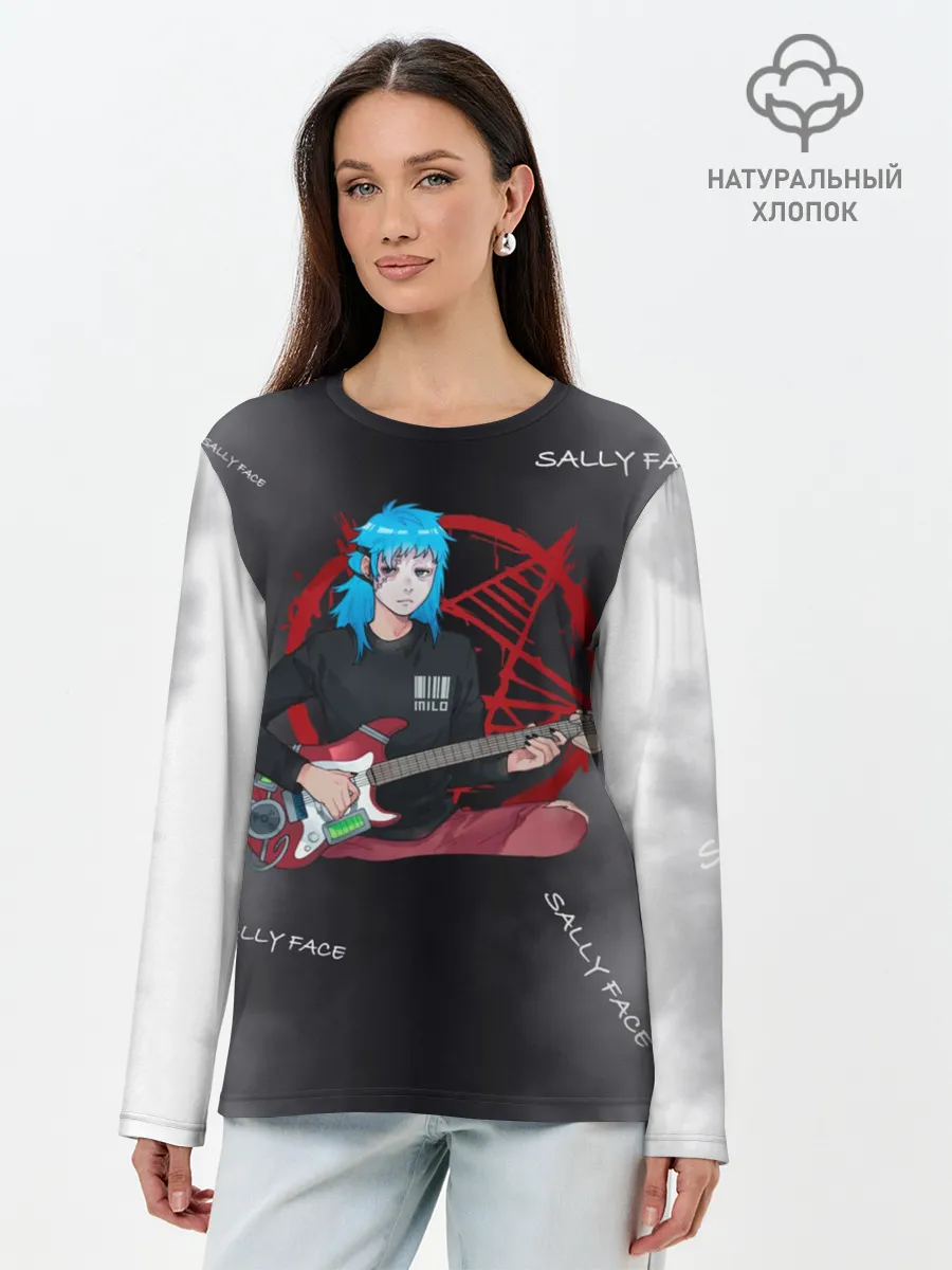 Лонгслив женский. Хлопок / Sally Face with a Guitar