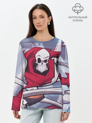 Лонгслив женский. Хлопок / Скелет