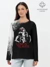 Лонгслив женский. Хлопок / Убийца Гоблинов черно-белый