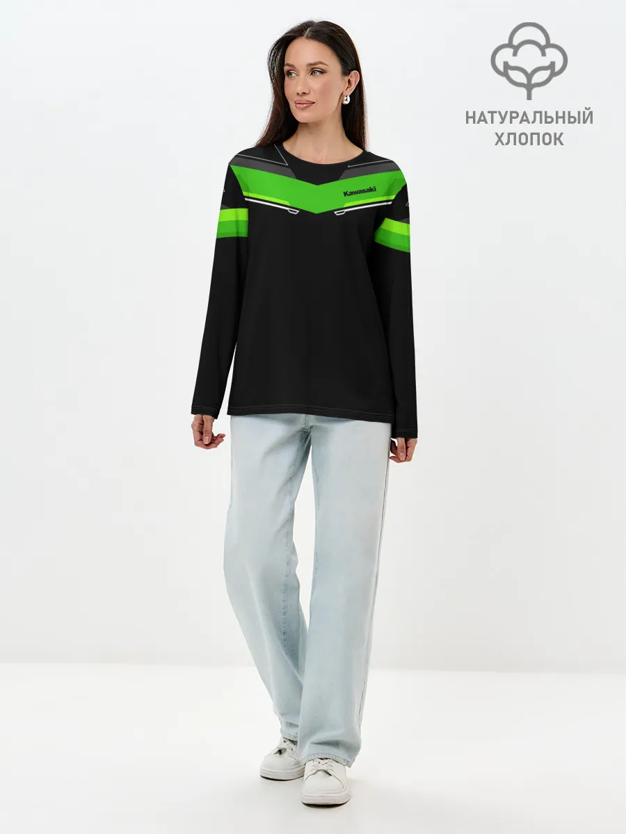 Лонгслив женский. Хлопок / Kawasaki club