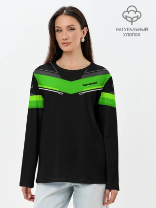 Лонгслив женский. Хлопок / Kawasaki club