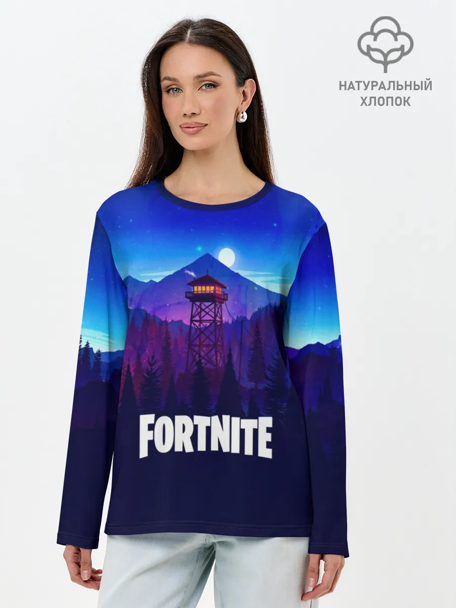 Лонгслив женский. Хлопок / fortnite
