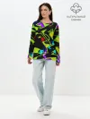 Лонгслив женский. Хлопок / Кислотное Граффити