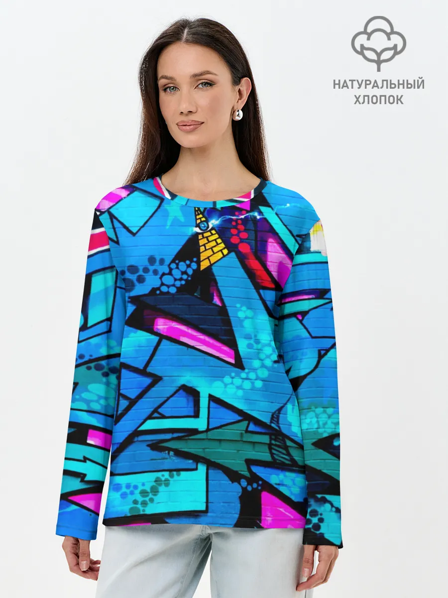 Лонгслив женский. Хлопок / GRAFFITY