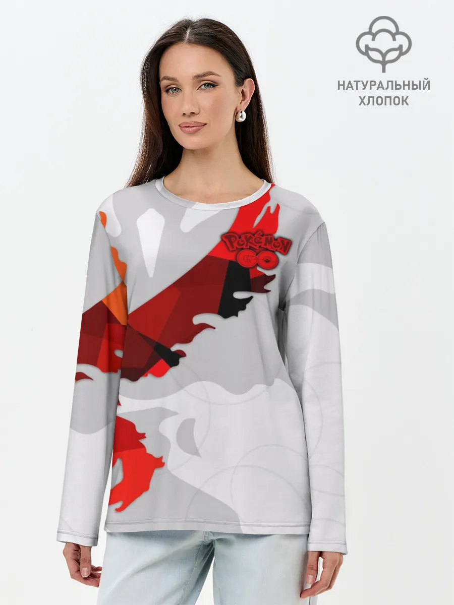Лонгслив женский. Хлопок / Pokemon GO