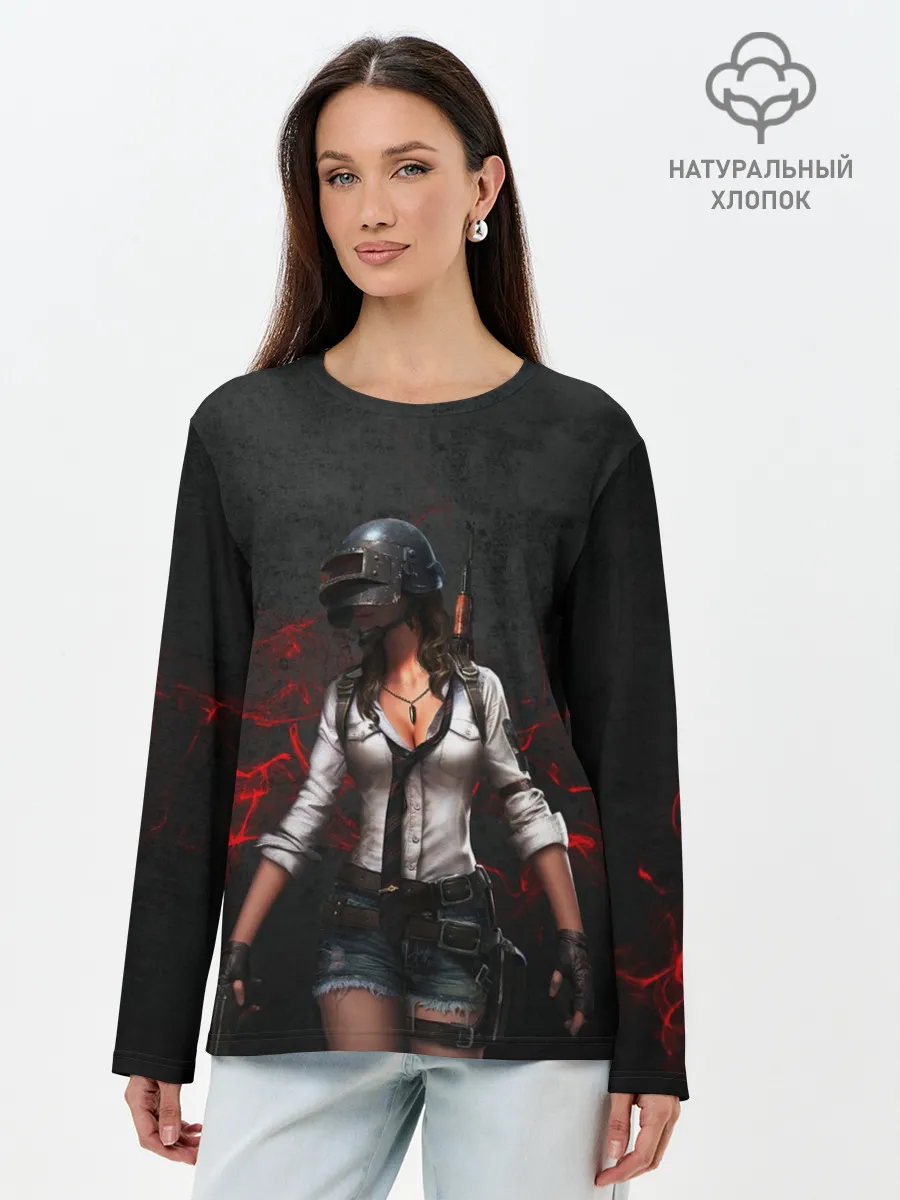 Лонгслив женский. Хлопок / PUBG Girl