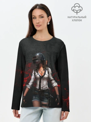 Лонгслив женский. Хлопок / PUBG Girl