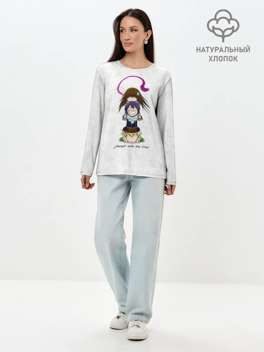 Лонгслив женский. Хлопок / Милашные Ято, Юкинэ и Хиёри