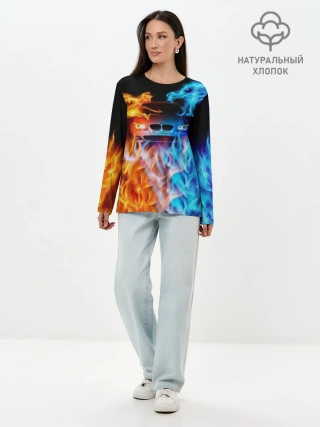 Лонгслив женский. Хлопок / BMW