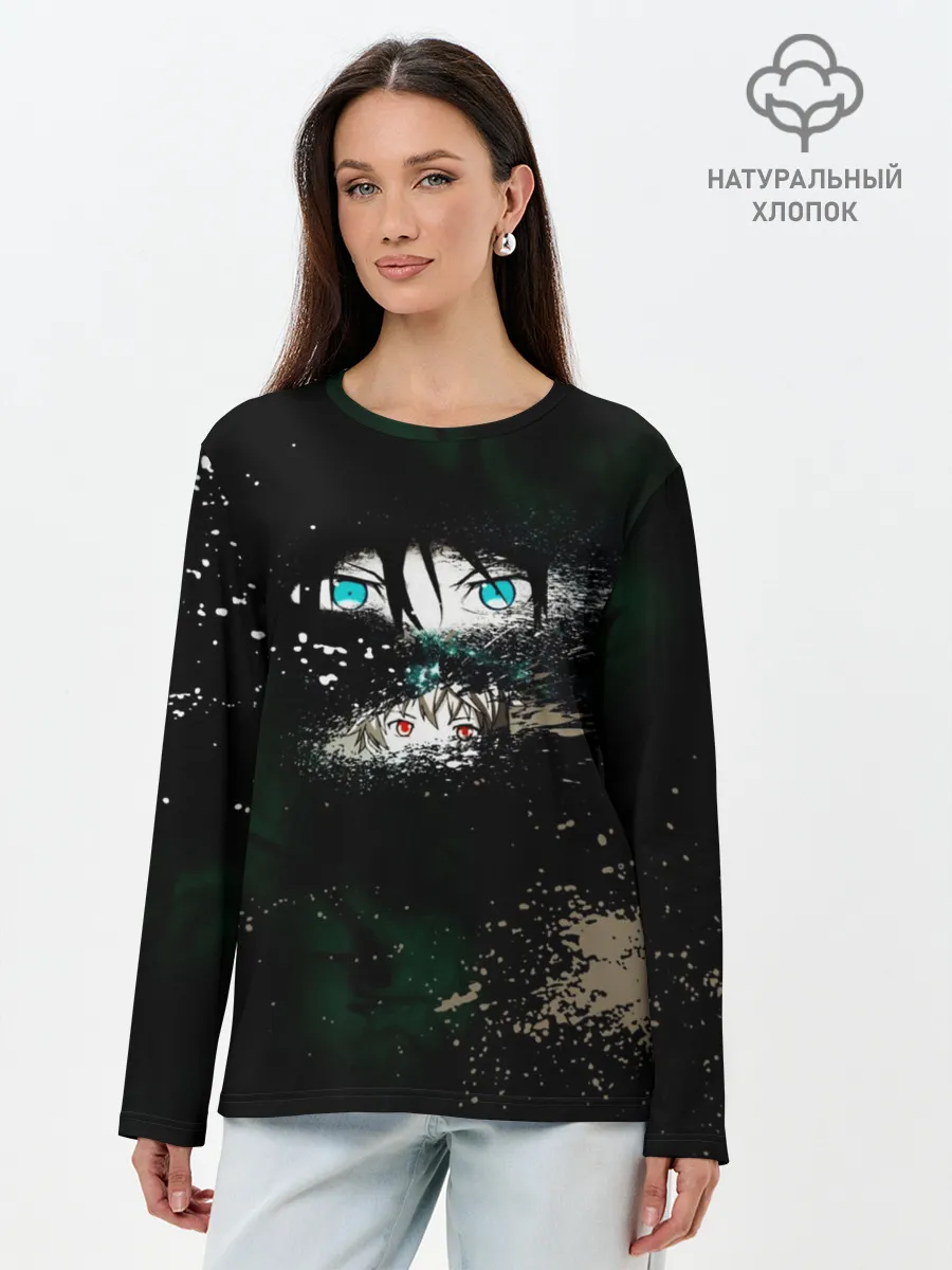 Лонгслив женский. Хлопок / Глаза Ябоку. БЕЗДОМНЫЙ БОГ