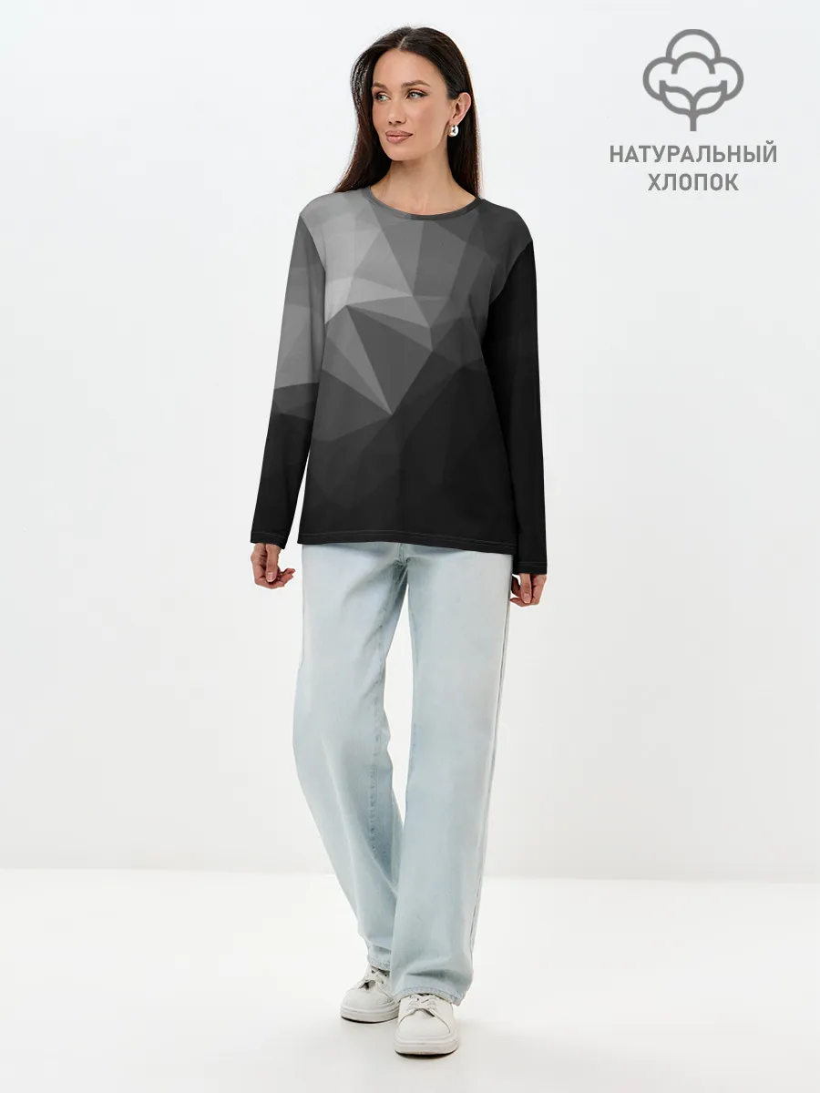 Лонгслив женский. Хлопок / Poly Abstract