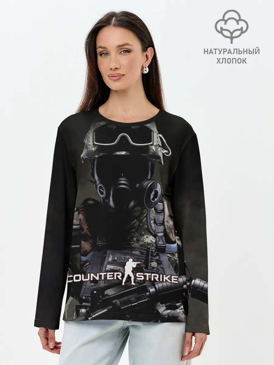Лонгслив женский. Хлопок / Counter Strike