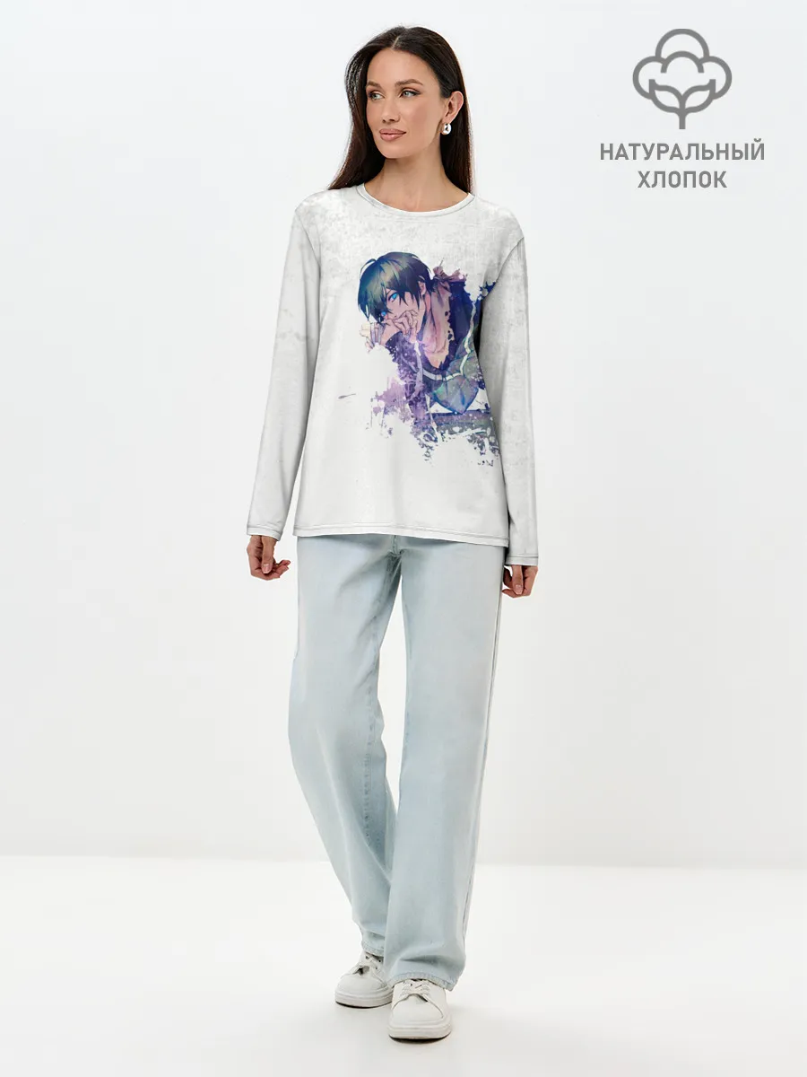 Лонгслив женский. Хлопок / Романтичный Ято. БЕЗДОМНЫЙ БОГ