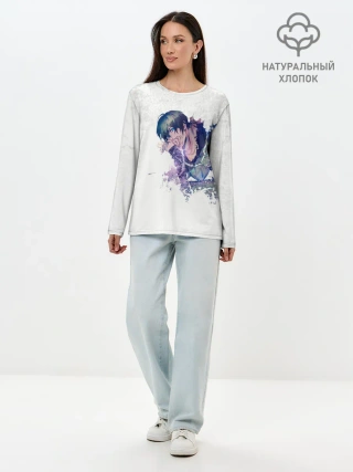 Лонгслив женский. Хлопок / Романтичный Ято. БЕЗДОМНЫЙ БОГ