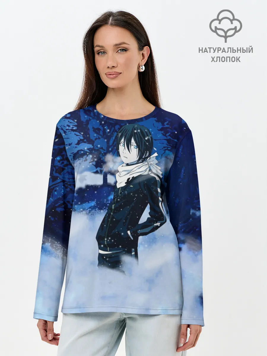 Лонгслив женский. Хлопок / Снежный Ято. БЕЗДОМНЫЙ БОГ