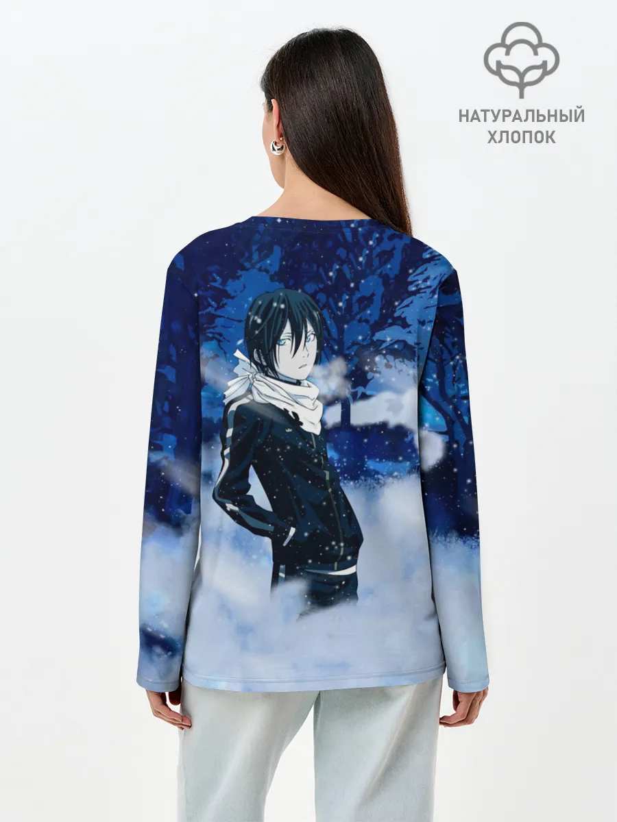 Лонгслив женский. Хлопок / Снежный Ято. БЕЗДОМНЫЙ БОГ