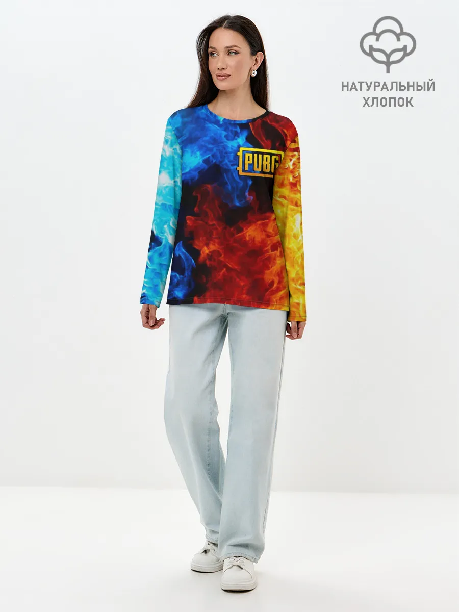 Лонгслив женский. Хлопок / PUBG