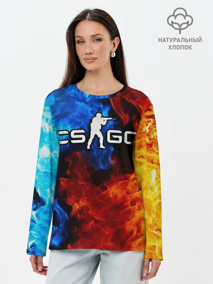 Лонгслив женский. Хлопок / Counter Strike