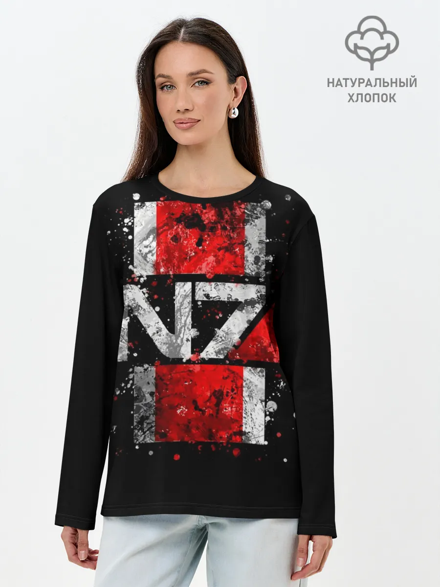 Лонгслив женский. Хлопок / Mass Effect N7