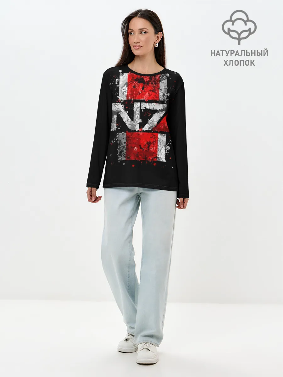 Лонгслив женский. Хлопок / Mass Effect N7