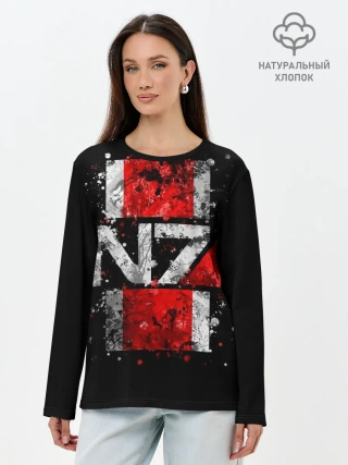 Лонгслив женский. Хлопок / Mass Effect N7