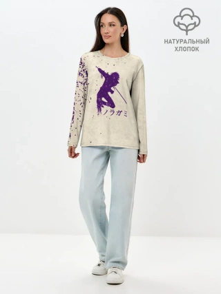 Лонгслив женский. Хлопок / Силуэт БЕЗДОМНОГО БОГА