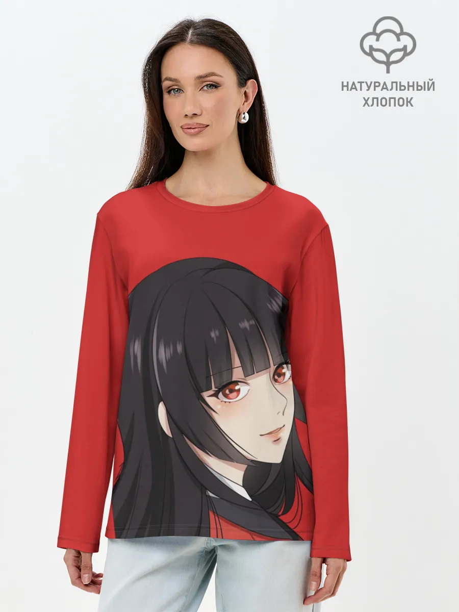 Лонгслив женский. Хлопок / Kakegurui Red