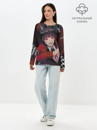 Лонгслив женский. Хлопок / kakegurui yumeko art
