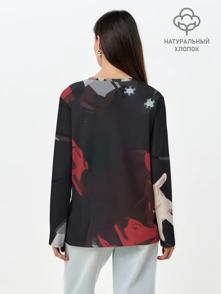 Лонгслив женский. Хлопок / Kakegurui падает