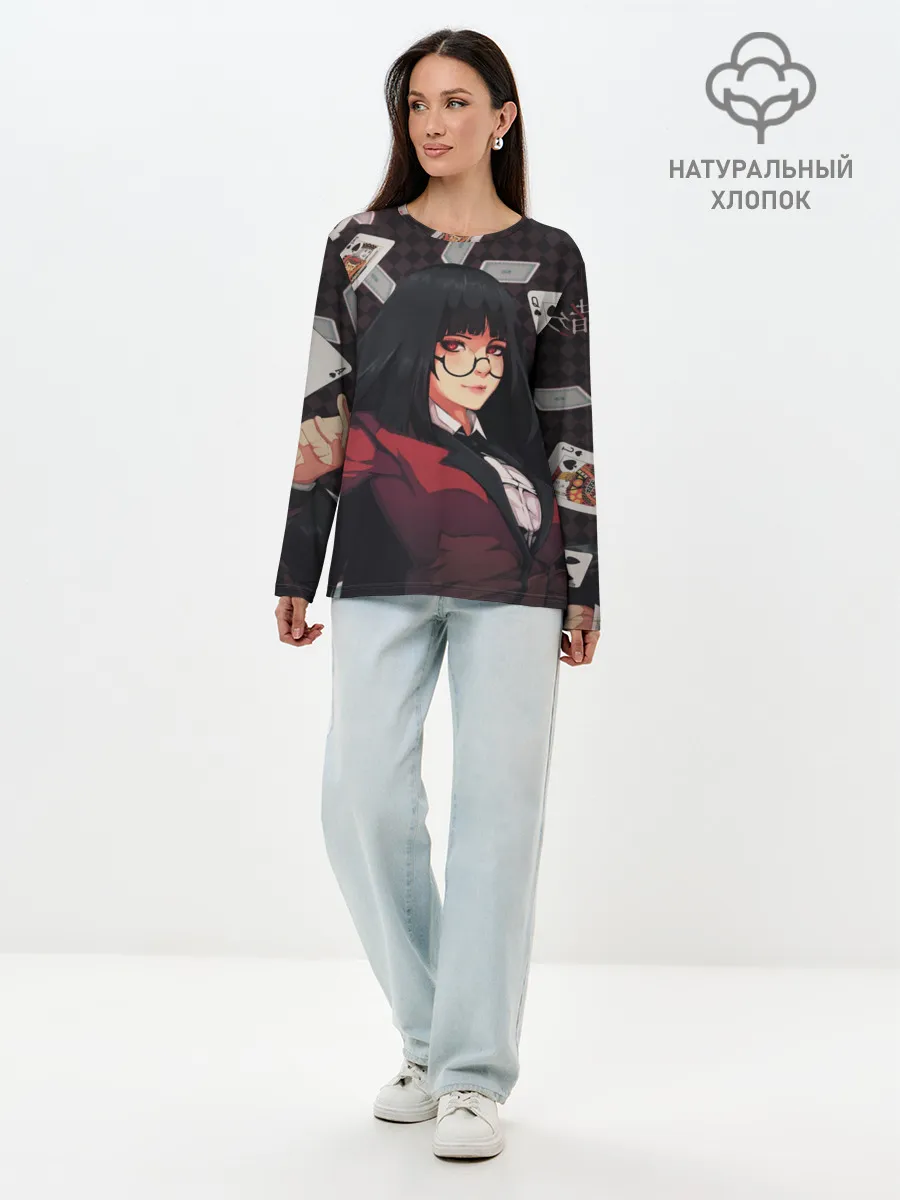 Лонгслив женский. Хлопок / kakegurui yumeko карты