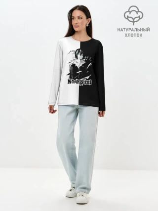 Лонгслив женский. Хлопок / БЕЗДОМНЫЙ БОГ. Черное и Белое