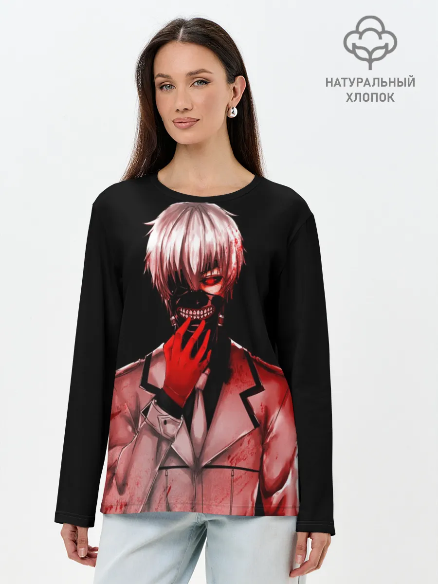 Лонгслив женский. Хлопок / Канеки Кен