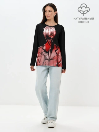 Лонгслив женский. Хлопок / Канеки Кен