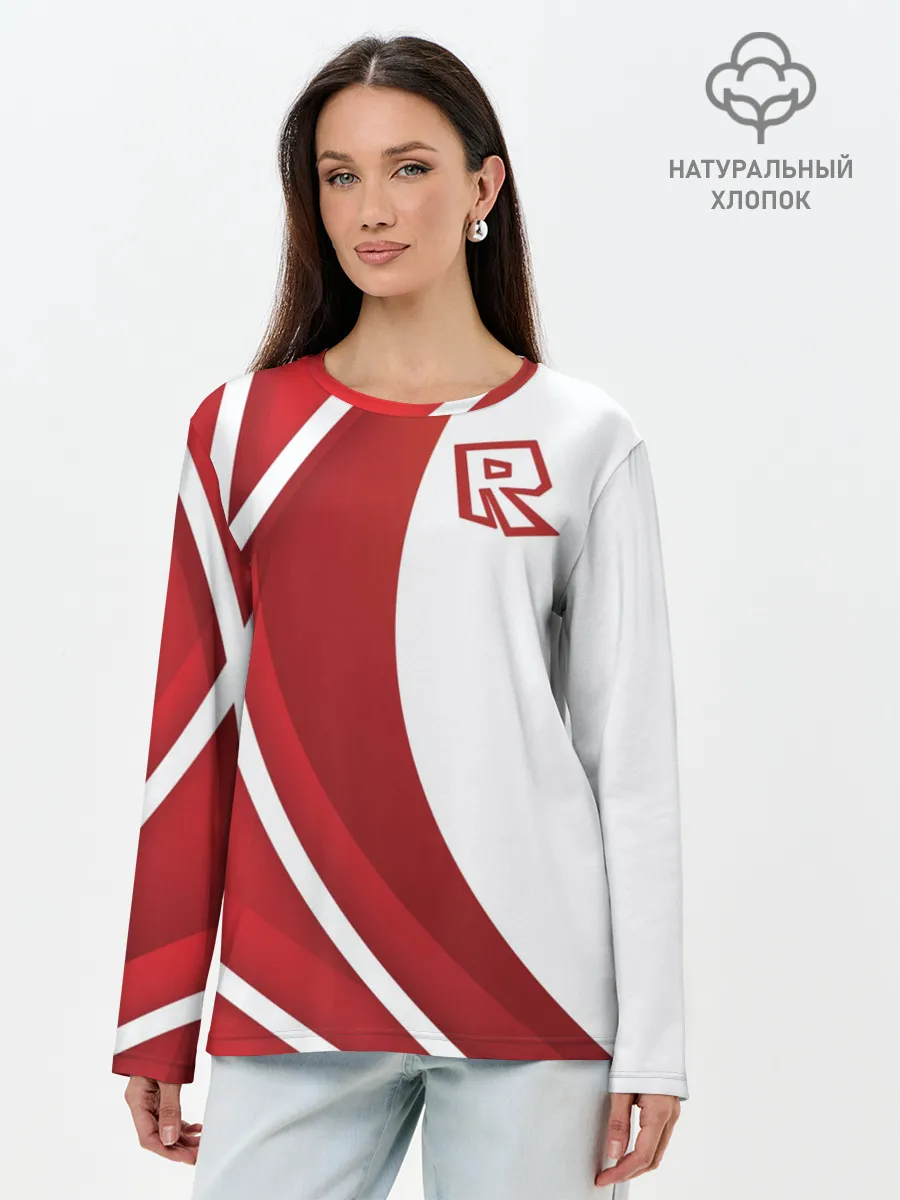 Лонгслив женский. Хлопок / Роблокс