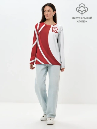 Лонгслив женский. Хлопок / Роблокс