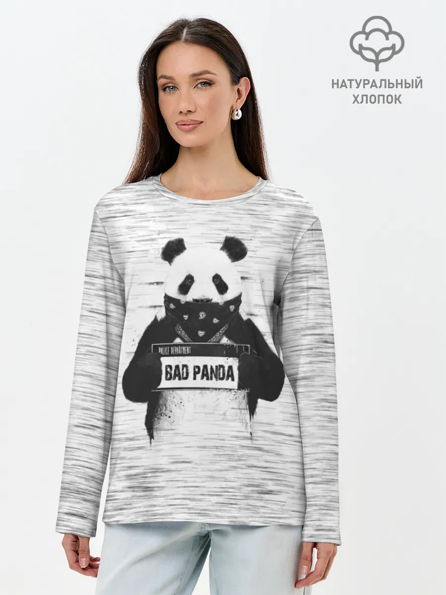 Лонгслив женский. Хлопок / BAD PANDA