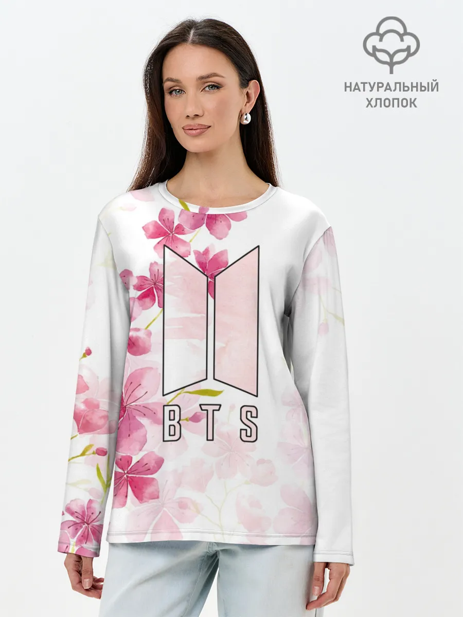 Лонгслив женский. Хлопок / BTS