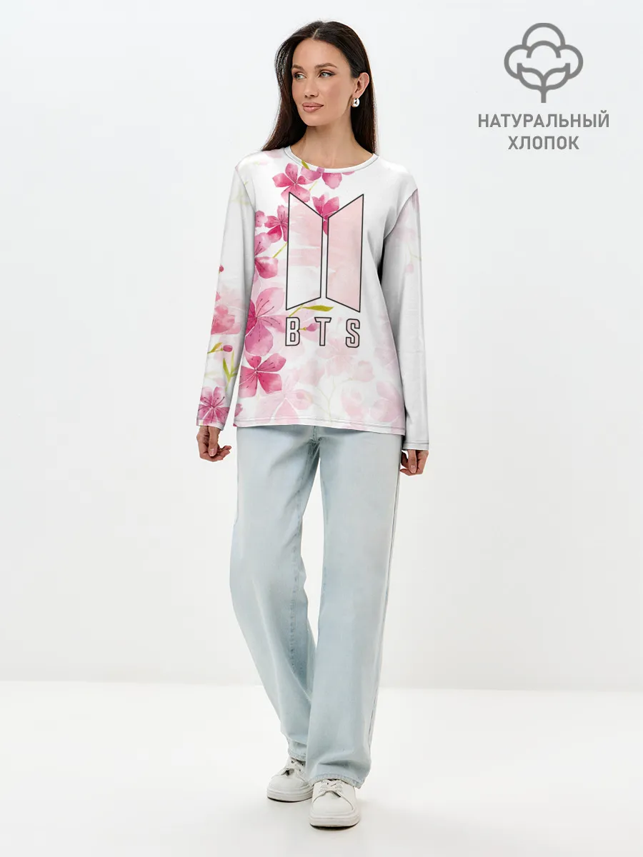 Лонгслив женский. Хлопок / BTS