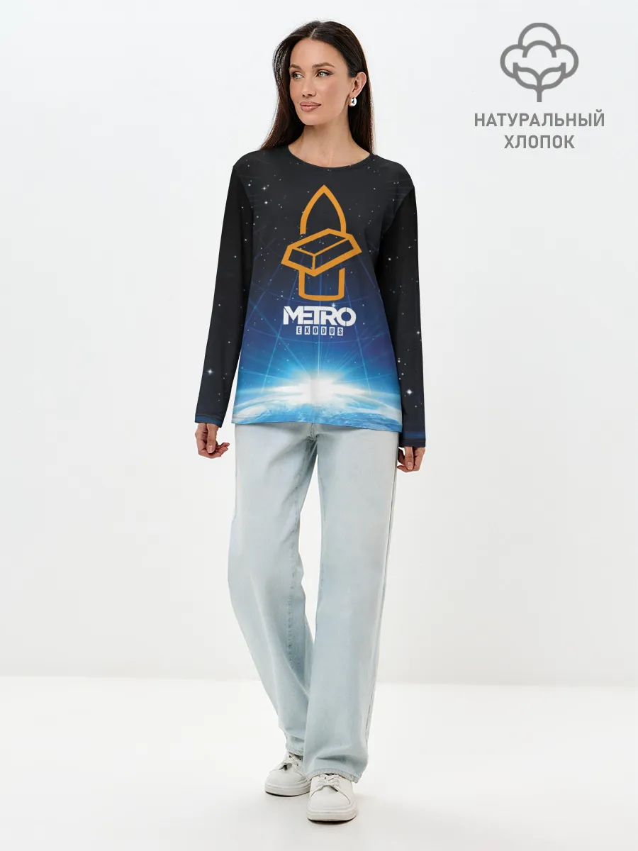 Лонгслив женский. Хлопок / Metro