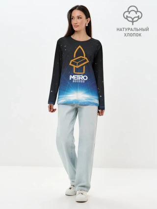 Лонгслив женский. Хлопок / Metro