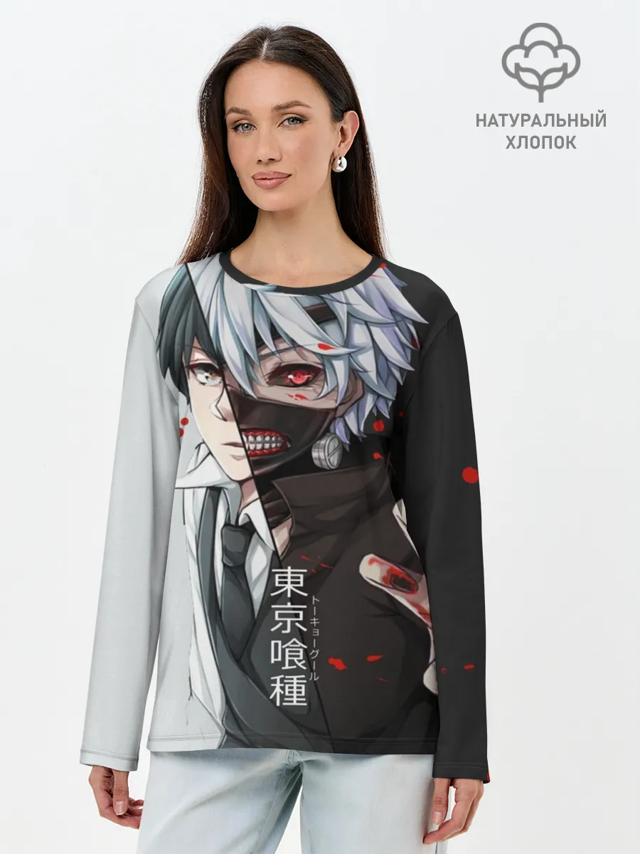 Лонгслив женский. Хлопок / Токийский гуль - Характер