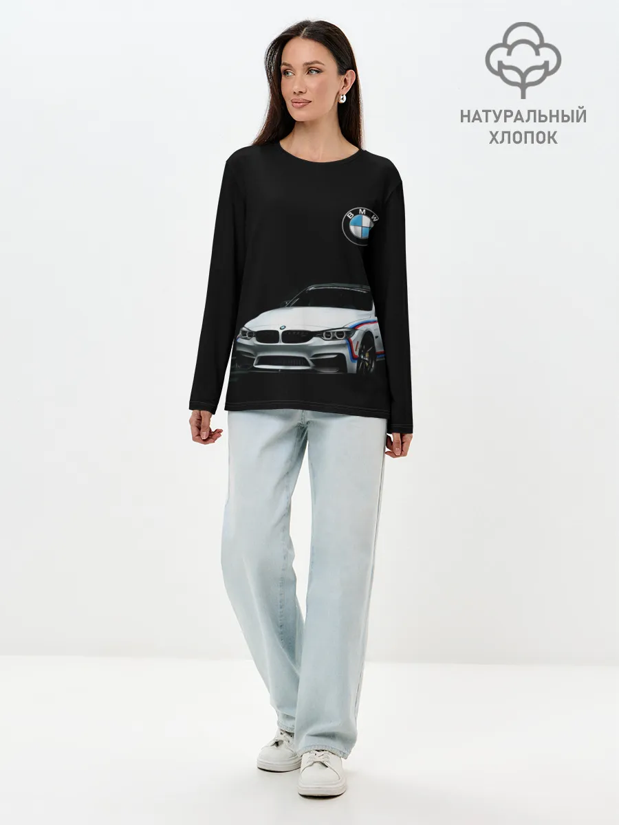 Лонгслив женский. Хлопок / BMW