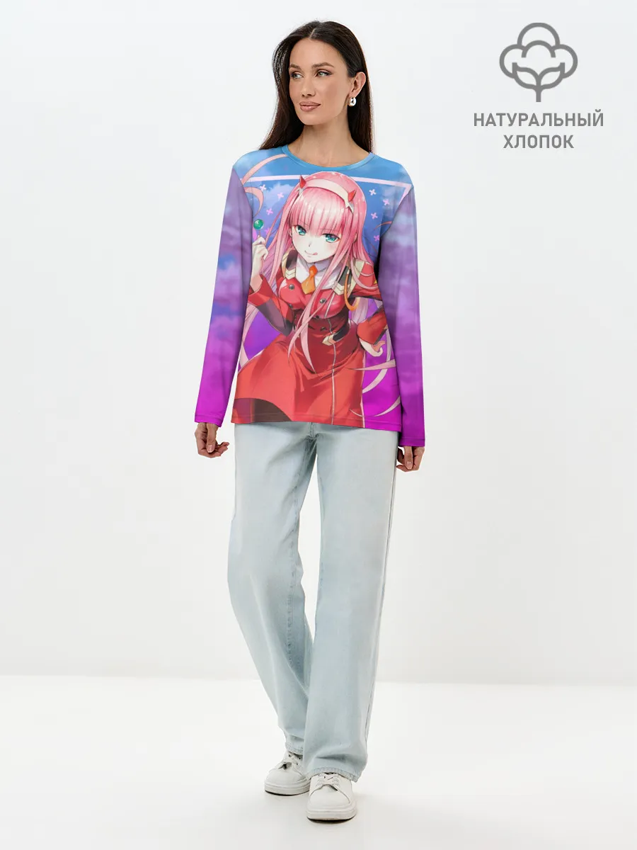 Лонгслив женский. Хлопок / Darling in the Franxx