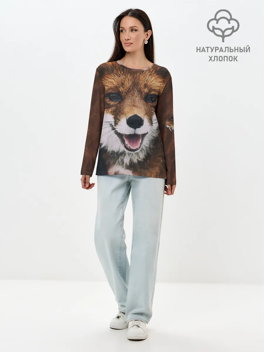 Лонгслив женский. Хлопок / Лисичка