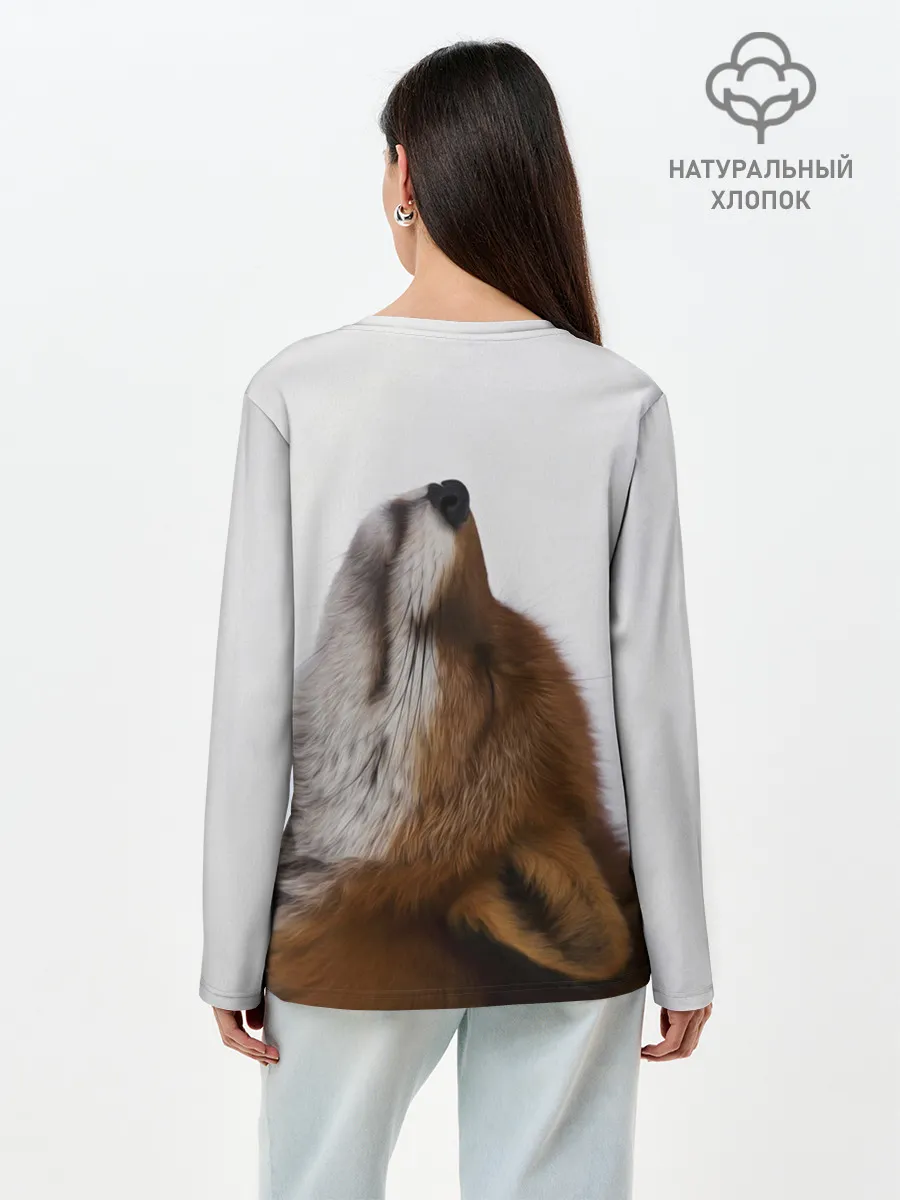 Лонгслив женский. Хлопок / Лиса Главное фыр-фыр