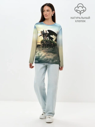 Лонгслив женский. Хлопок / Как приручить дракона