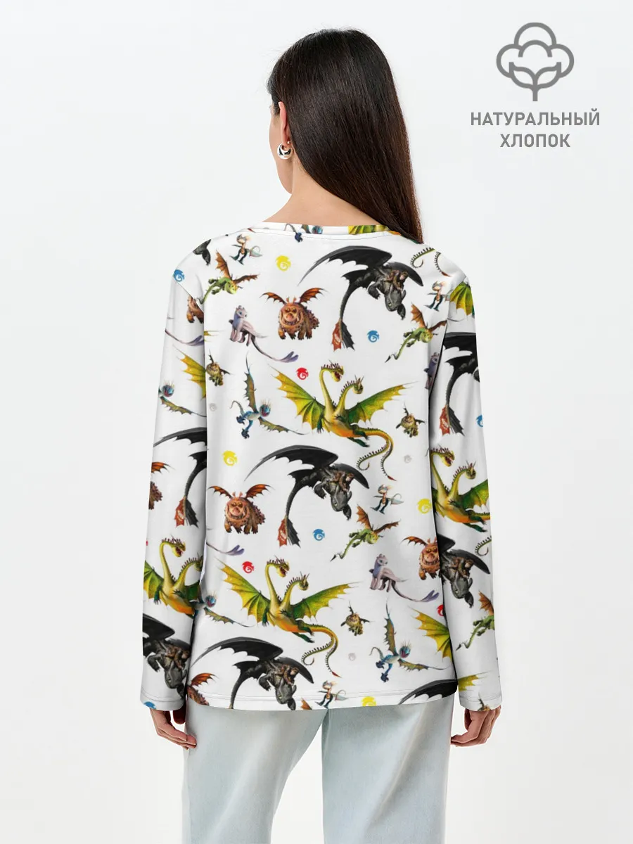 Лонгслив женский. Хлопок / Как приручить дракона