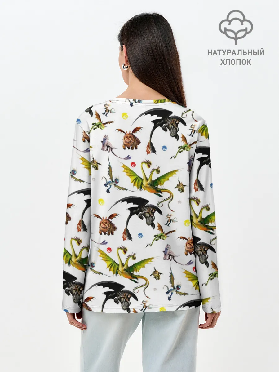 Лонгслив женский. Хлопок / Как приручить дракона
