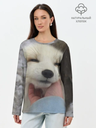 Лонгслив женский. Хлопок / Лисенок